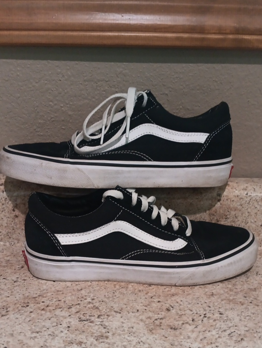 Vans Black Low-Top Sneakers with White Side Stripe - Picture 3 of 7